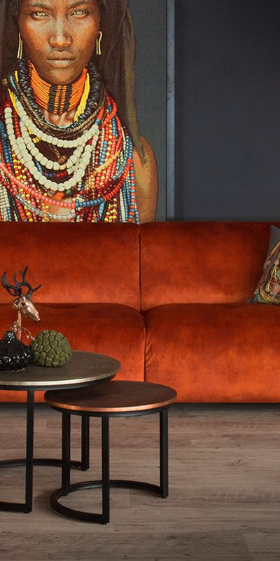 Beaumont 3 Zits Vintage Velvet Hot Lava Sfeer